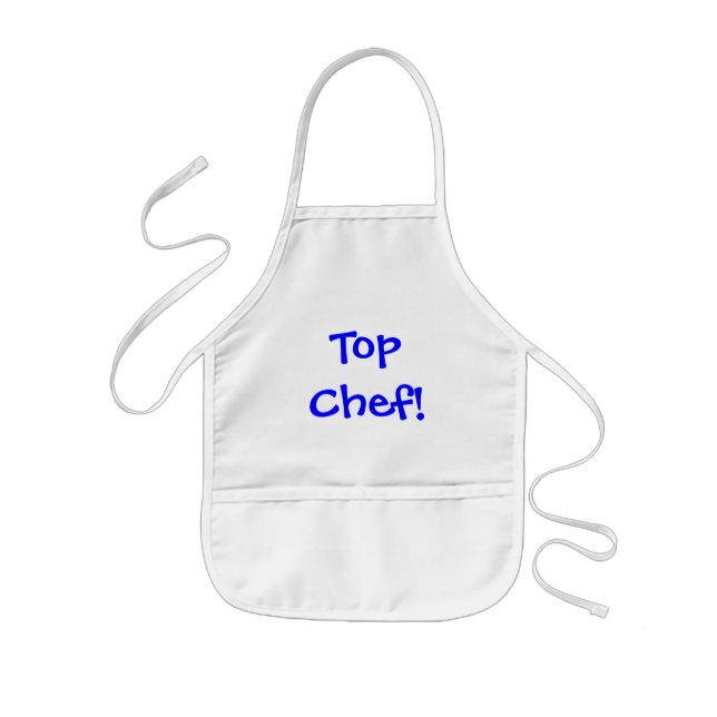 Tablier Enfant Le tablier de l'enfant supérieur de chef (bleu) (Devant)