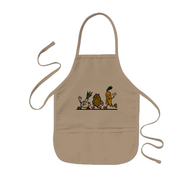 Tablier Enfant légumes-caricature-racines-légumes (Devant)