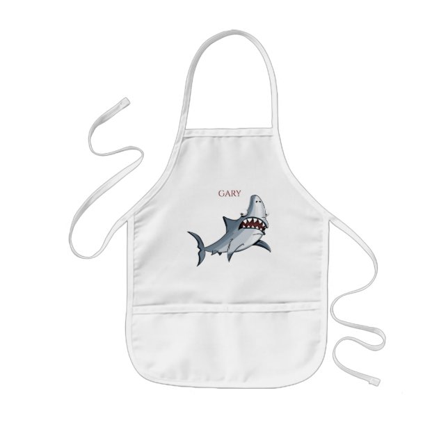 Tablier Enfant Les enfants de requins tablier. Nom personnalisé. (Devant)