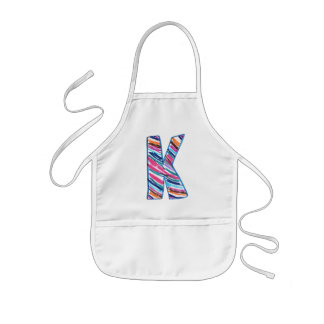 Tablier Enfant Lettre K multicolore colorée comme dans Kay