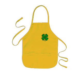 Tablier Enfant Lucky 4 Leaf Irish Clover kids jaune tablier chef