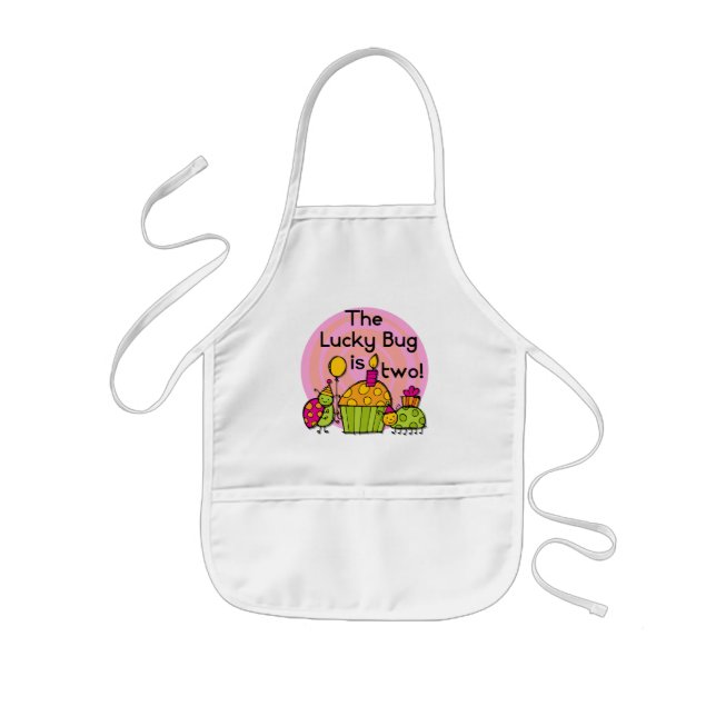 Tablier Enfant Lucky Bug Cupcake 2e Anniversaire T-shirts et cade (Devant)