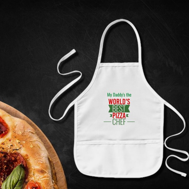 Tablier Enfant Meilleur chef de pizza du monde - rouge blanc vert (Créateur téléchargé)