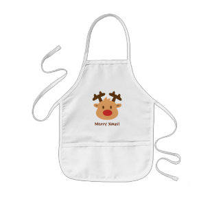 Tablier Enfant Mignon le renne flairé rouge pour des enfants
