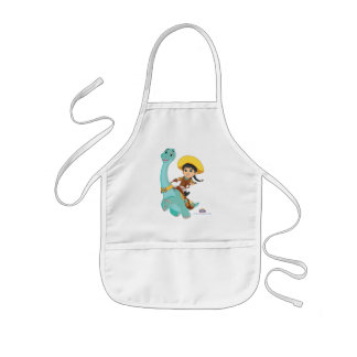 Tablier Enfant Min & Clover | Joyeux Cowgirl & Brontosaurus Ride