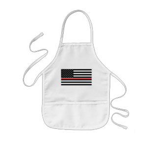 Tablier Enfant Mince Red Line Firefighter drapeau américain