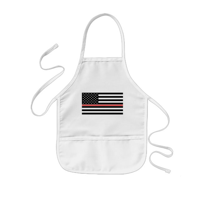 Tablier Enfant Mince Red Line Firefighter drapeau américain (Devant)