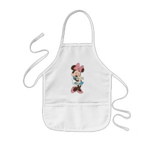 Tablier Enfant Minnie Mouse câline le lapin de Pâques mignon