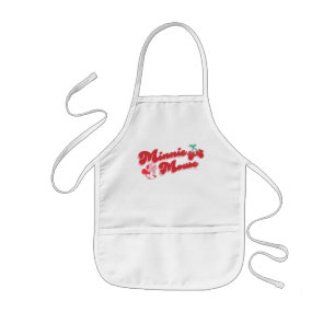 Tablier Enfant Minnie Mouse Cerise Douce Script