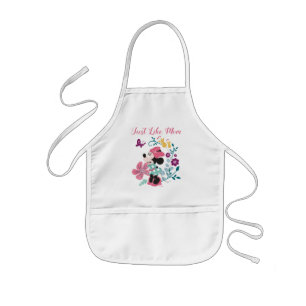 Tablier Enfant Minnie Mouse & Fleurs - Bonne Fête des Mères