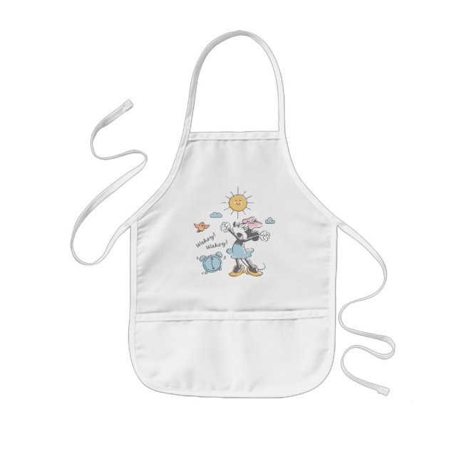 Tablier Enfant Minnie Mouse | Réveil du matin (Devant)