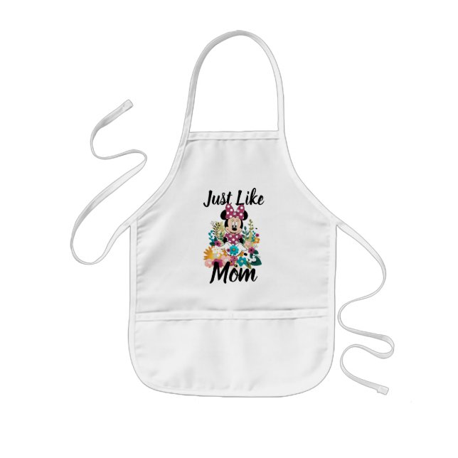Tablier Enfant Minnie Souris - Fleurs pour maman (Devant)