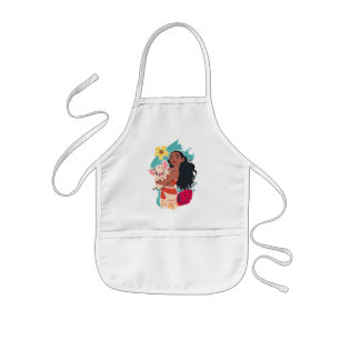 Tablier Enfant Moana Holding Pua illustré graphique