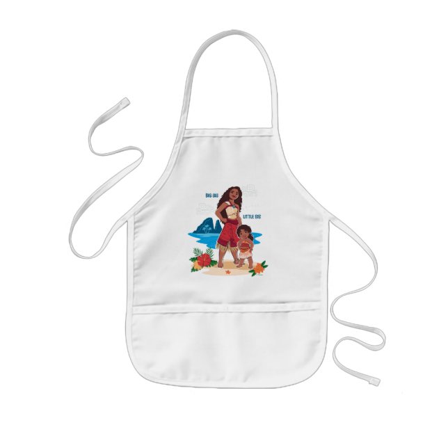 Tablier Enfant Moana & Simea : Big Sis Little Sis (Devant)