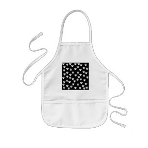 Tablier Enfant Modèle animal noir et blanc d'empreinte de patte