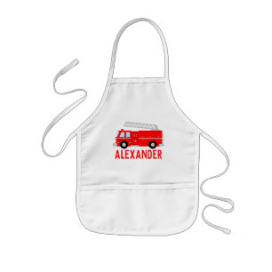 Tablier Enfant Nom de camion de pompiers