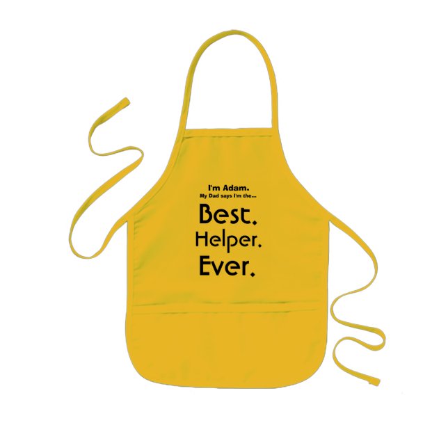 Tablier Enfant Nom personnalisé Best Papa's Helper Jamais (Devant)