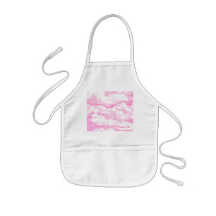 Tablier Enfant Nuages dans une décoration rose