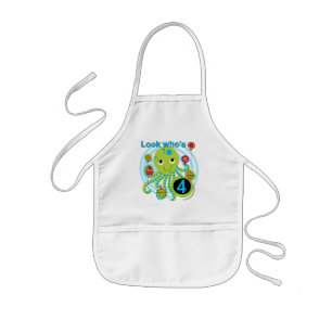 Tablier Enfant Octopus 4e anniversaire T-shirts et cadeaux