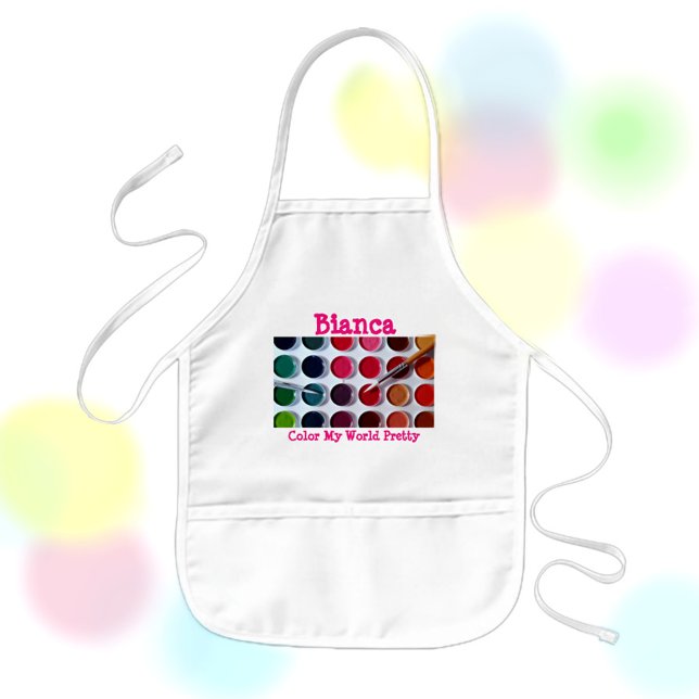 Tablier Enfant Palette de peinture couleur aquarelle (Créateur téléchargé)