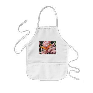 Tablier Enfant Papillon Julia sur Fleurs roses