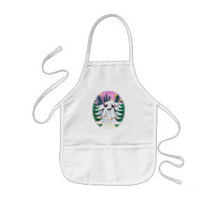 Tablier Enfant Patinage mignon Pingouins Snowscene Amusants Apron