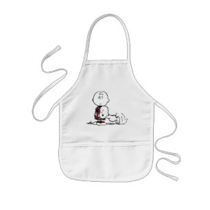 Tablier Enfant PEANUTS   Motif rouge et noir