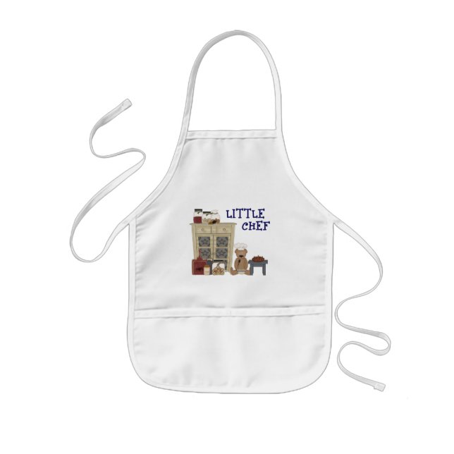 Tablier Enfant Petit Chef Ours en Peluche Cuisine Primitive Count (Devant)