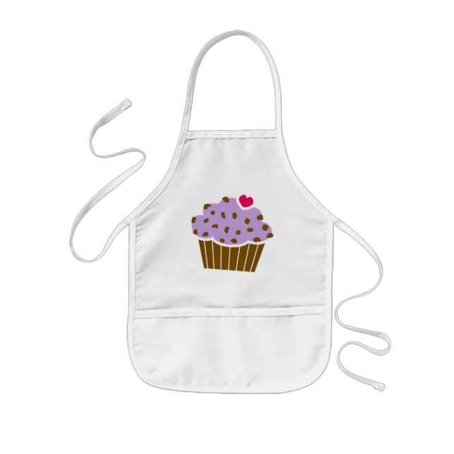 Tablier Enfant Petit gâteau de myrtille de puce de Choco de coeur (Devant)