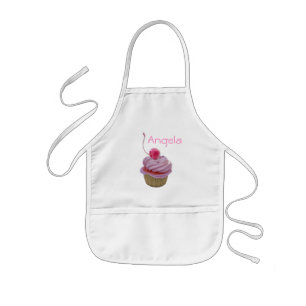 Tablier Enfant Petit gâteau et coeurs roses