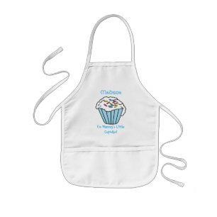 Tablier Enfant Petit gâteau 🧁 maman - Bleu