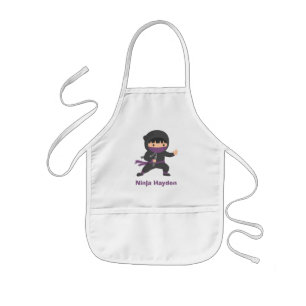 Tablier Enfant Petit Ninja Mignon avec Nunchaku Pour Garçons