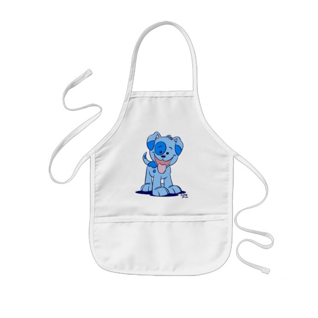 Tablier Enfant Petit tablier bleu de cuisine de chiot (Devant)
