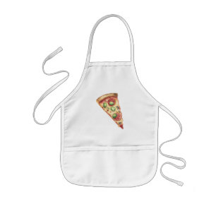 Tablier Enfant Pizza en tranche d'aquarelle