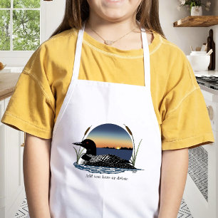 Tablier Enfant Plongeon commun serein Coucher de soleil Bleu Faun