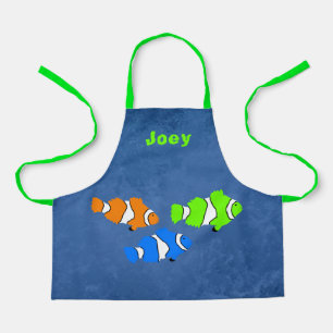 Tablier Enfant Poisson Clown Chef Personnalisé