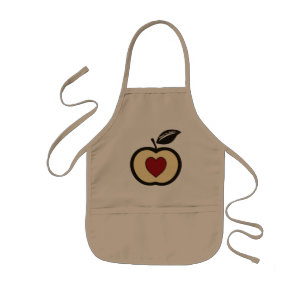 Tablier Enfant Pomme Noire + Coeur Rouge Logo Alimentation à Croî