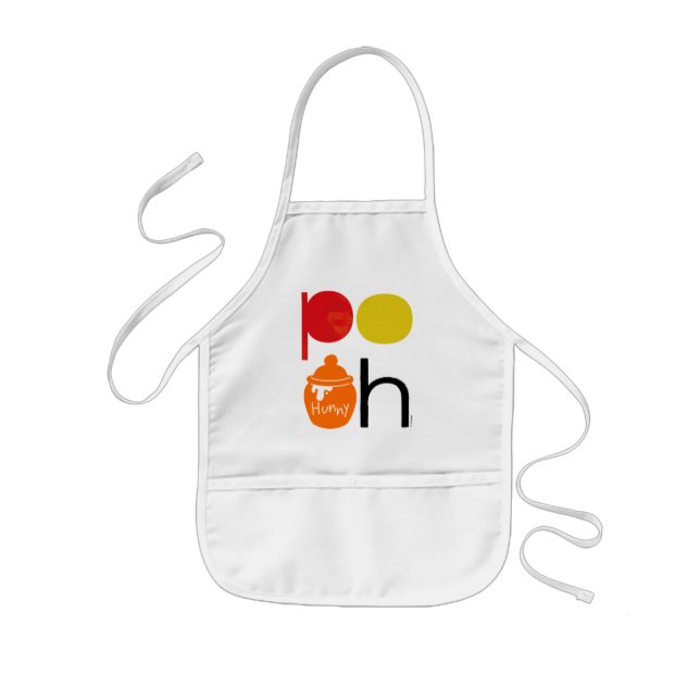 Tablier Enfant Pooh | Aquarelle avec Pot Hunny (Devant)