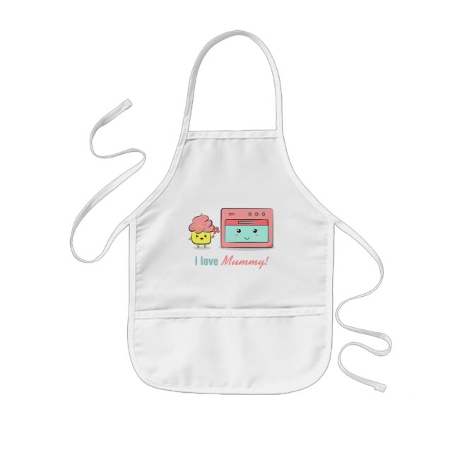 Tablier Enfant Pour la maman - petit gâteau mignon présentant la (Devant)