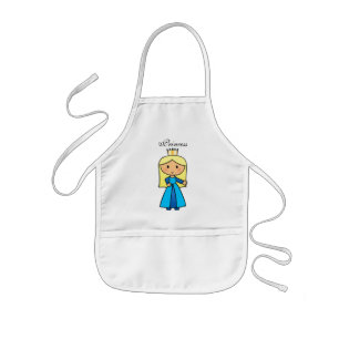 Tablier Enfant Princesse blonde mignonne de clipart (images