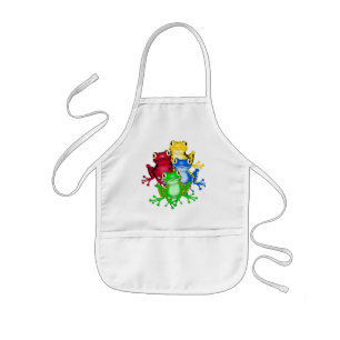 Tablier Enfant Quatre T-shirts et cadeaux de grenouilles