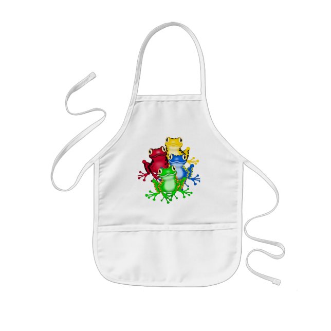 Tablier Enfant Quatre T-shirts et cadeaux de grenouilles (Devant)