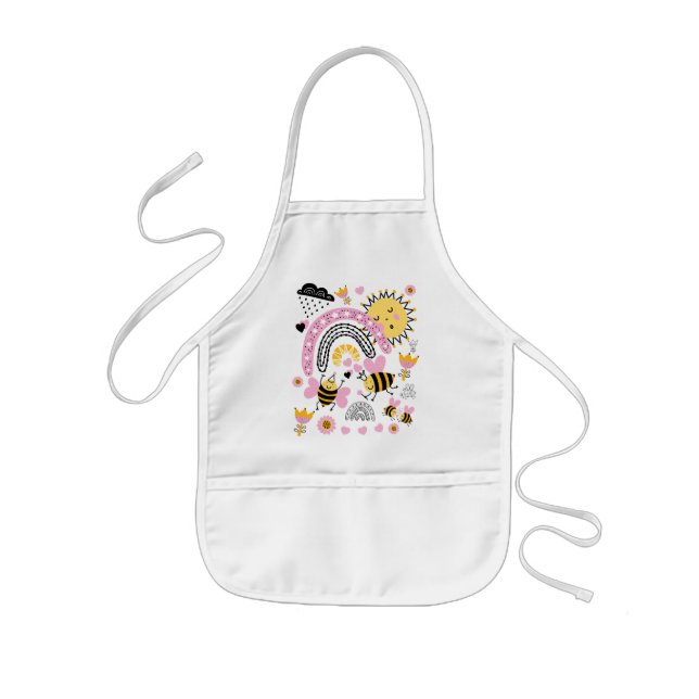 Tablier Enfant Queen BEES Cute BFF, Baby Girl, Girly Toxits Rose (Devant)