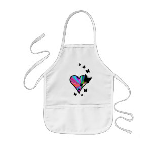Tablier Enfant Rainbow heart and Butterfly