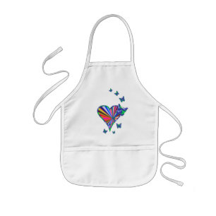 Tablier Enfant Rainbow heart and Butterfly