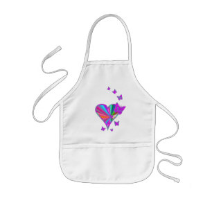 Tablier Enfant Rainbow heart and Butterfly