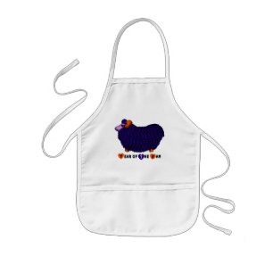 Tablier Enfant Ram Sheep Année Purple Illustration Kids Apron