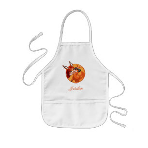 Tablier Enfant Rena Rouge Orange Badge
