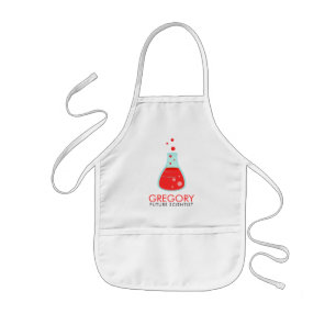 Tablier Enfant scientifique rouge, un scientifique de demain