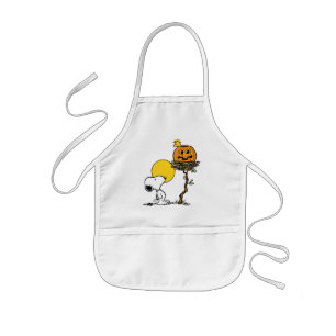 Tablier Enfant Snoopy & Bois Nid Avec Jack O'Lantern
